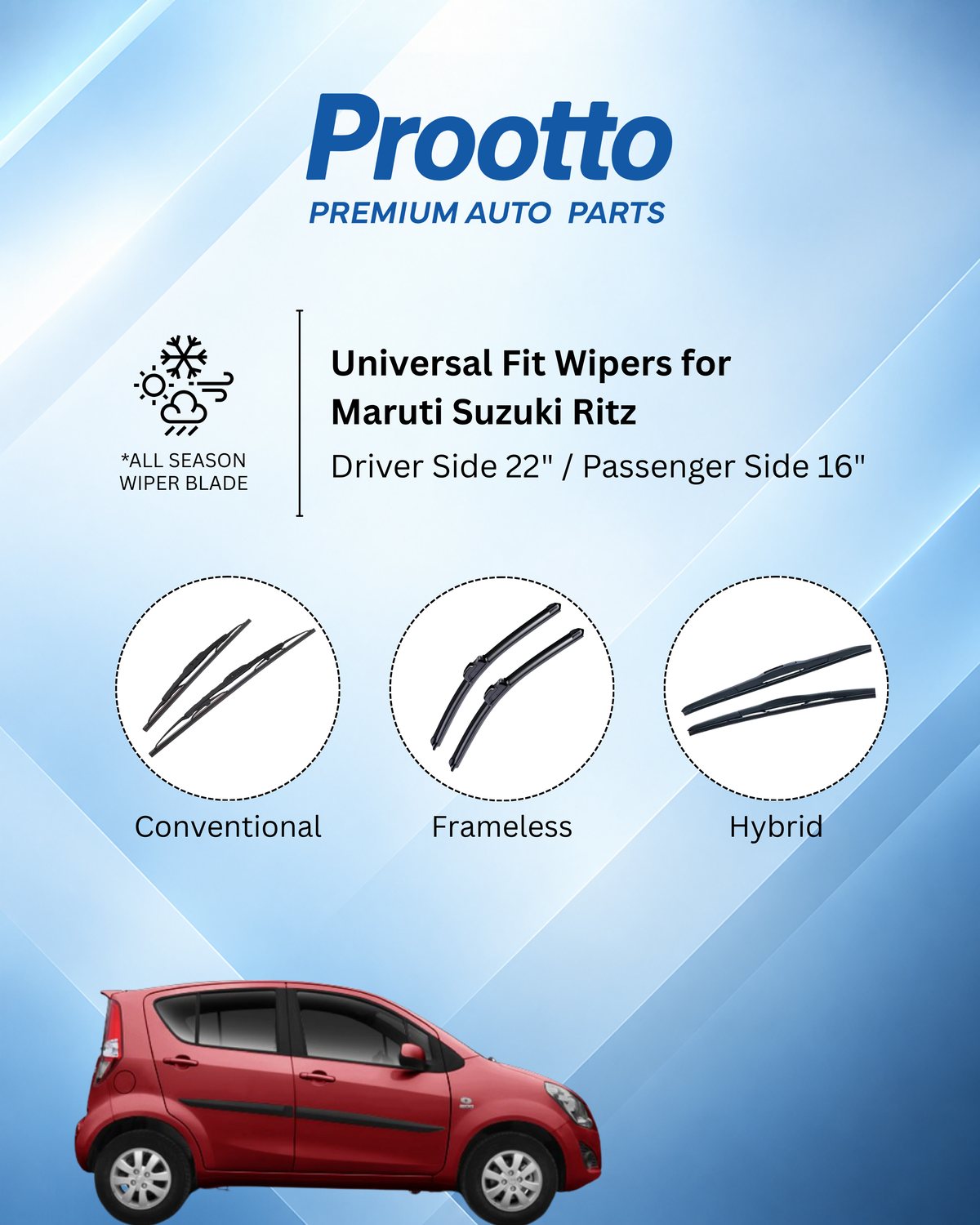 Maruti Suzuki Ritz wiper blades