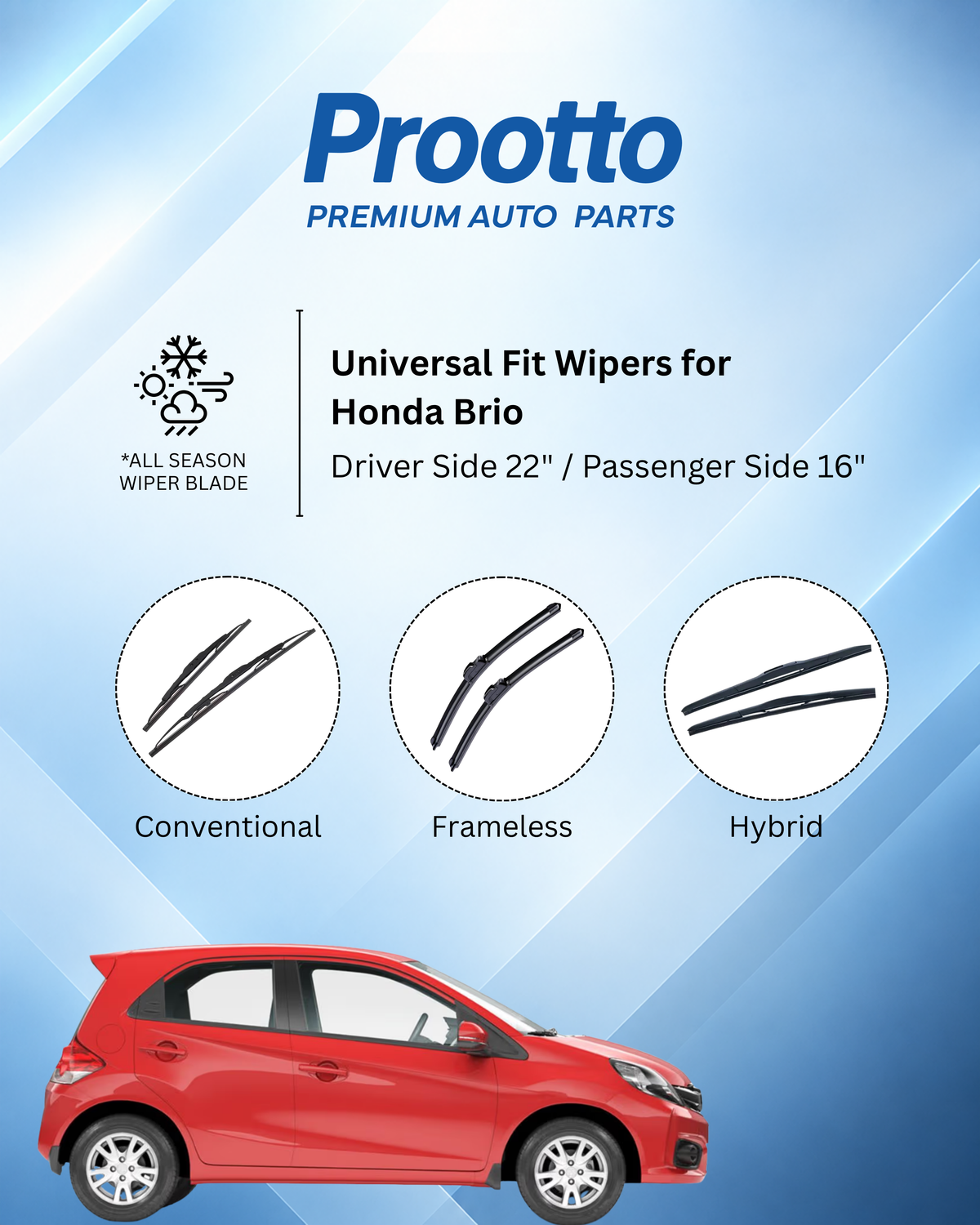 Honda Brio wiper blades