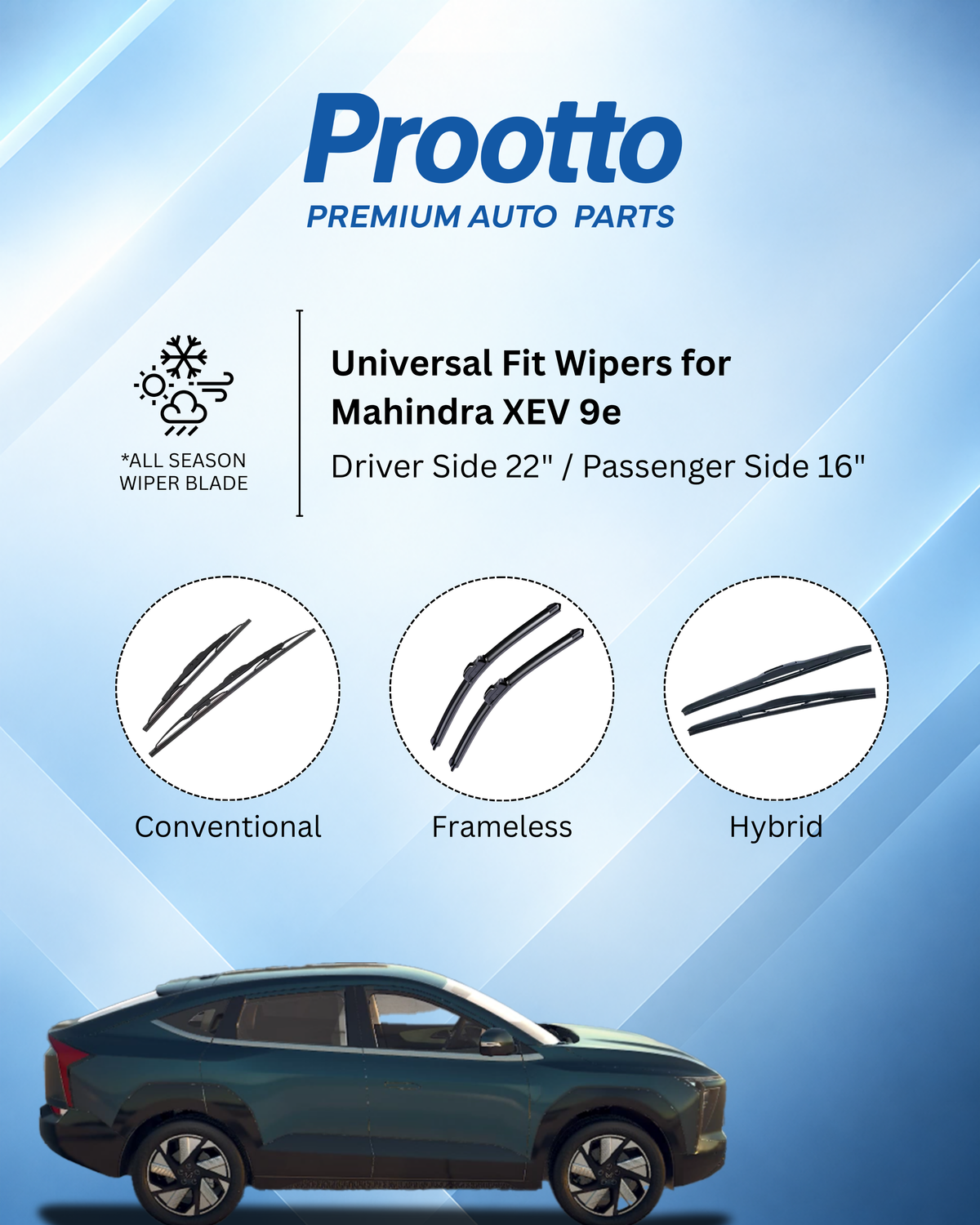 Mahindra XEV 9e wiper blades