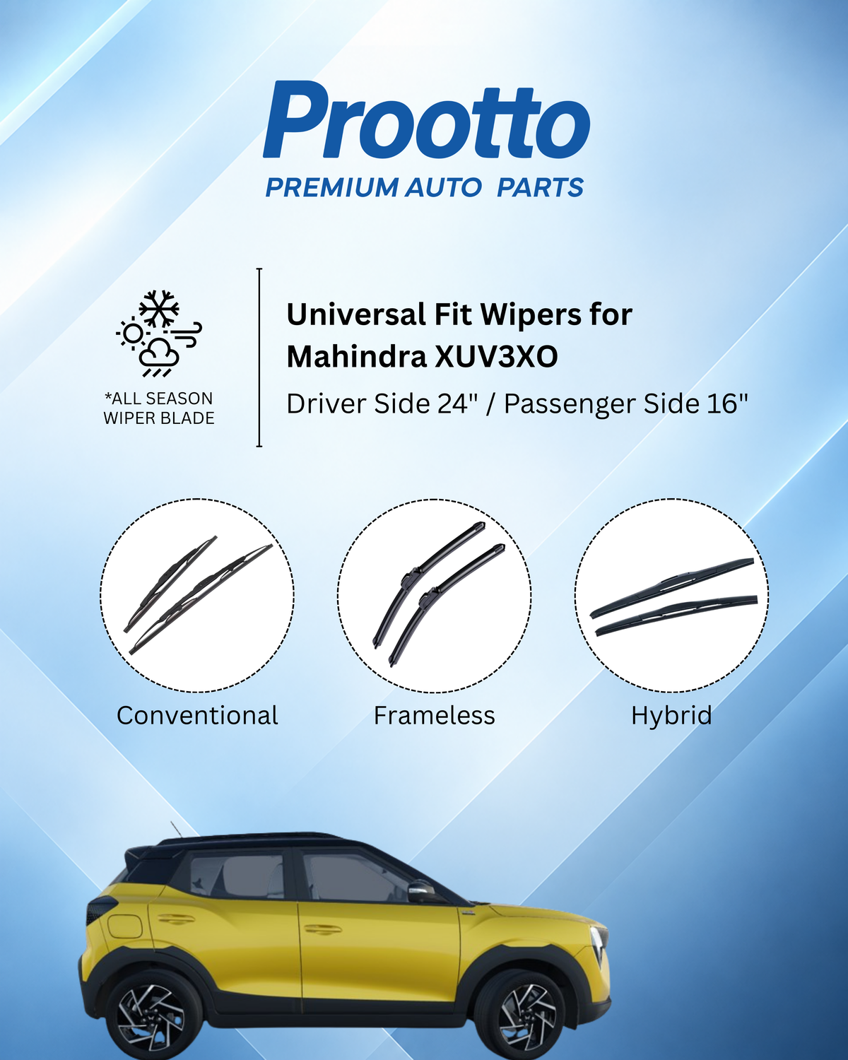 Mahindra XUV 3XO EV wiper blades