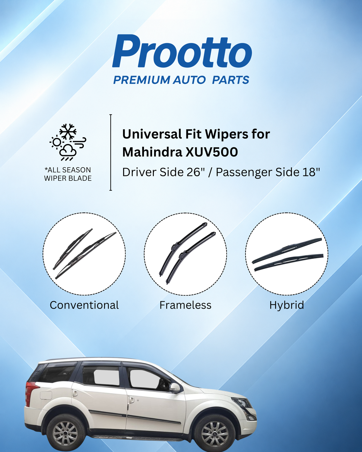 Mahindra XUV500 wiper blades