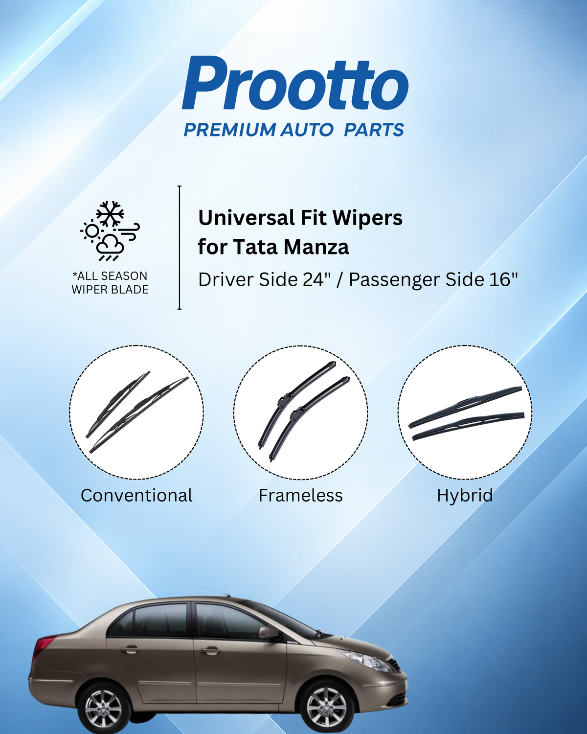Tata Manza wiper blades