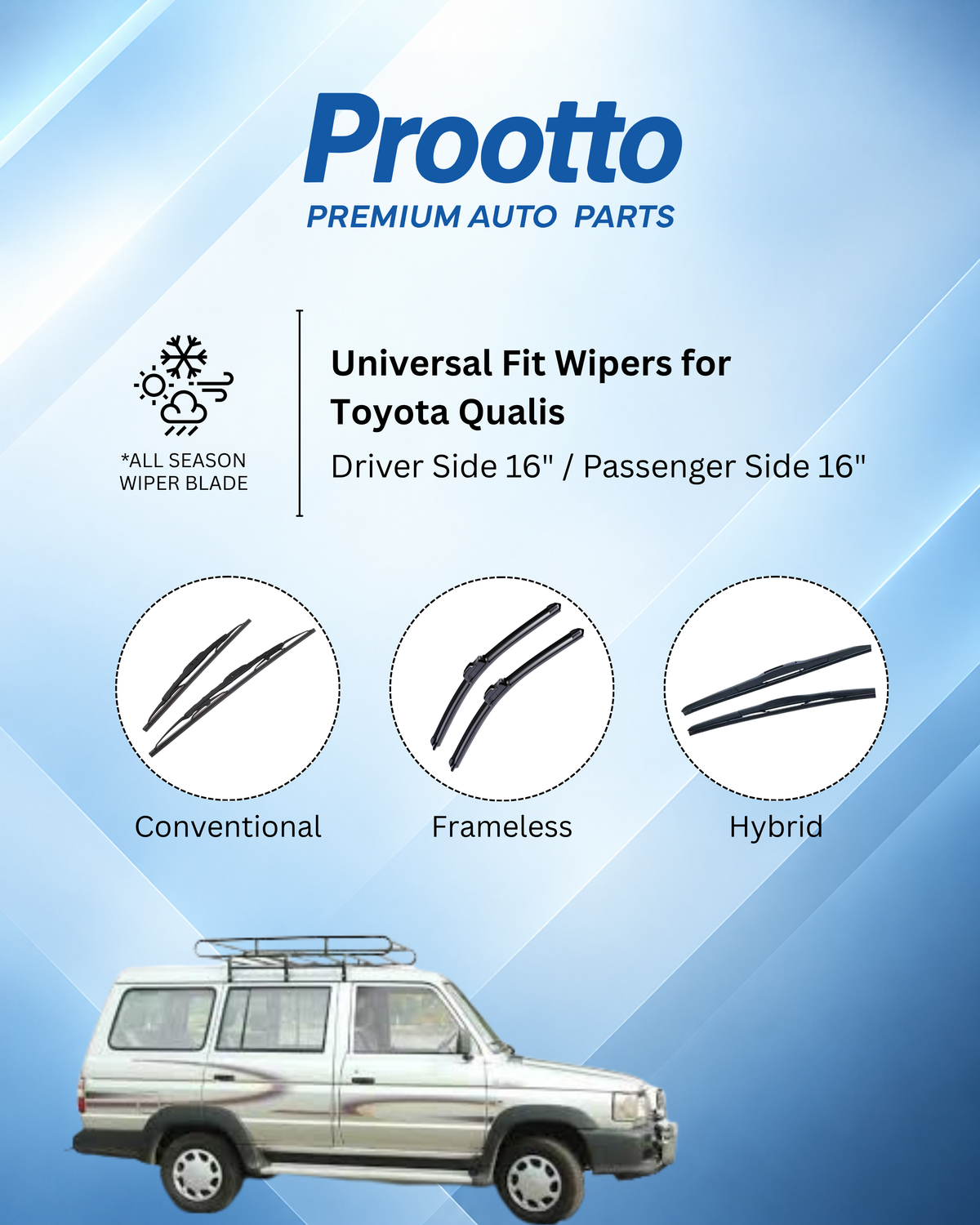Toyota Qualis wiper blades