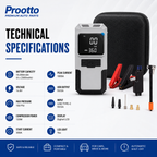 Prootto 2-in-1 Portable Tyre Inflator & Jump Starter