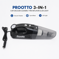 Prootto 3-in-1 Car Vacuum Cleaner with Tyre Inflator & LED Light | 12V DC, 5500Pa, 100W