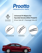 Hyundai Sonata Wiper Blades (2012–2015) – 26" + 18" Set of 2