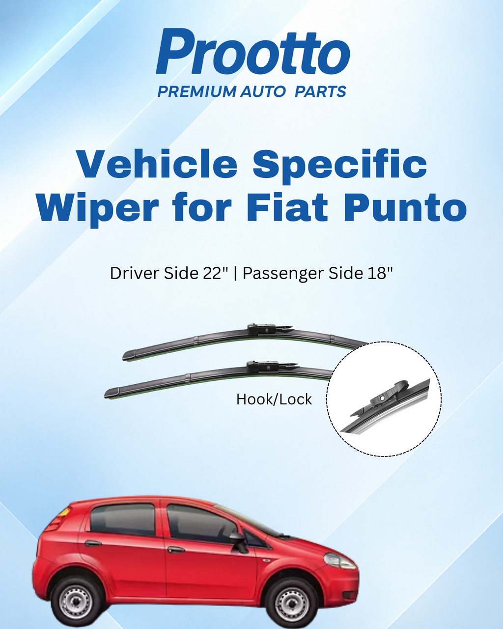 Fiat Punto Wiper Blades (26"/15") – All Models & Variants – Prootto Premium Range