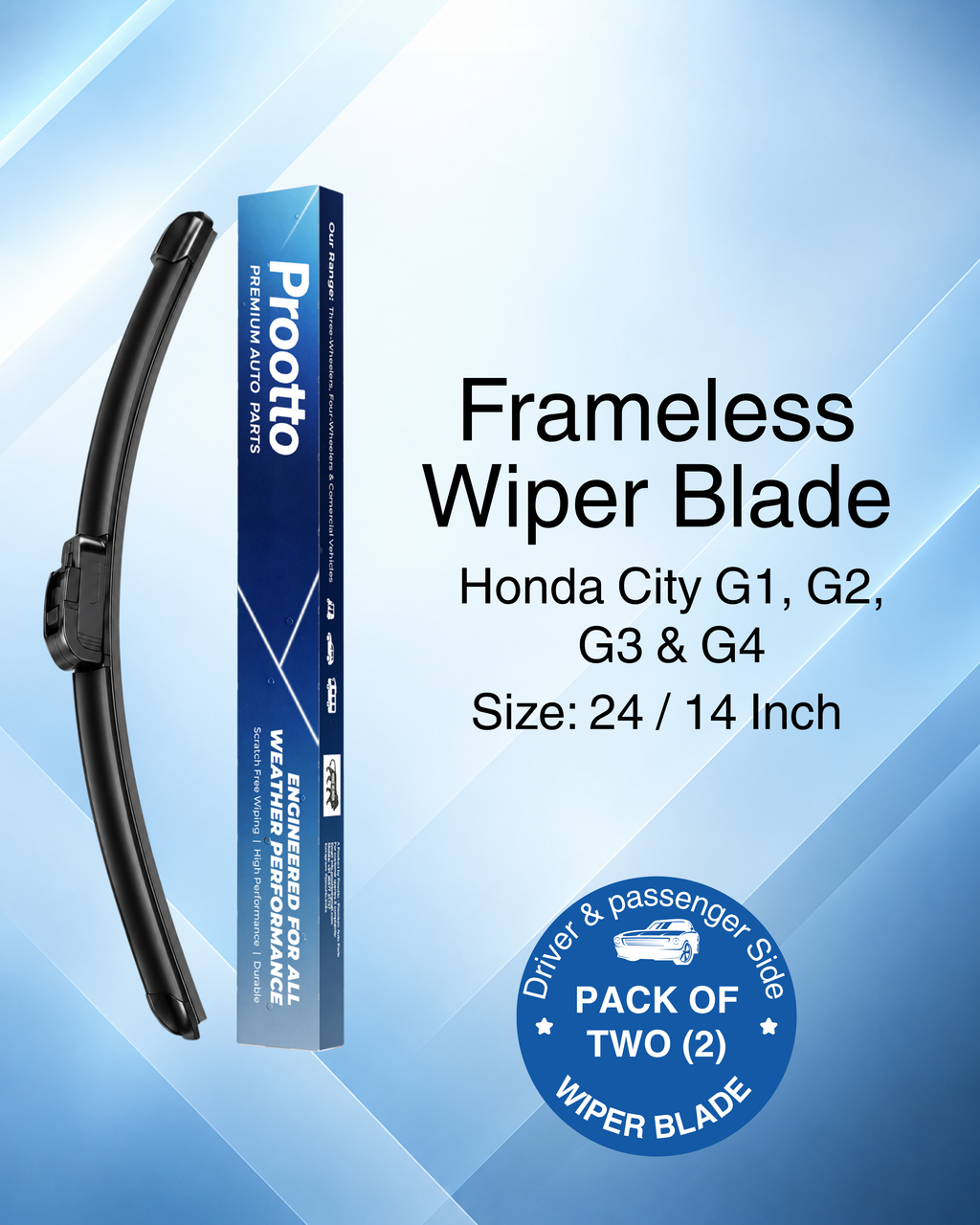 Honda City (1998–2008) Wiper Blades – 20" + 18" Set of 2