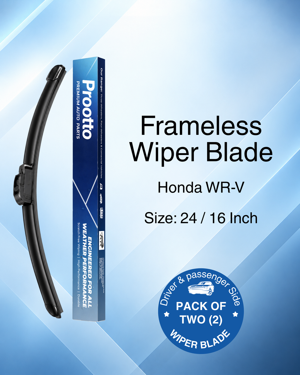 Honda WR-V Wiper Blades (2017–2023) – 26" + 14" Set of 2