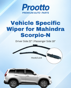 Mahindra Scorpio-N Wiper Blades (22"/18") – Vehicle-Specific Frameless Blades – Prootto Premium Range
