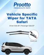 Tata Safari Wiper Blades (26"/20") – Push Button Only – Vehicle-Specific Frameless Blades – Prootto Premium Range