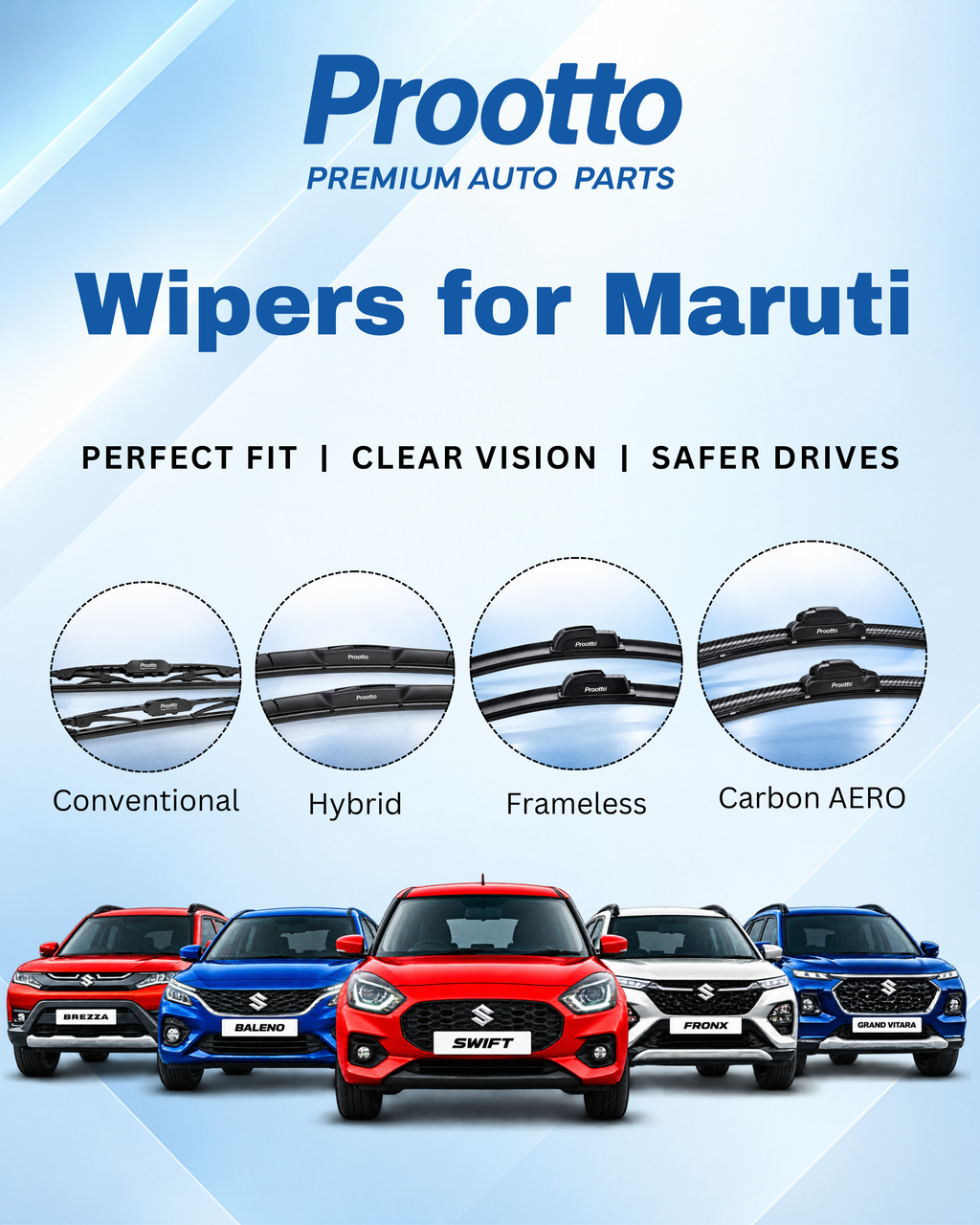 Maruti Suzuki Brezza Wiper Blades (2016–Present) – 24" + 16" Set of 2