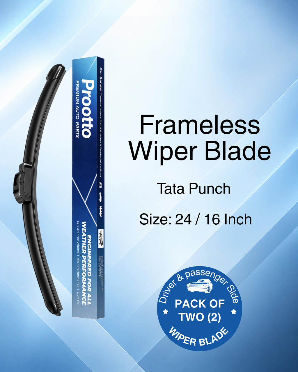 Tata Punch EV Wiper Blades (2024–Present) – 24" + 16" Set of 2