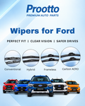 Ford Fiesta Wiper Blades (26"/15") – New Model (2011–2016) – Vehicle-Specific Frameless Blades – Prootto Premium Range