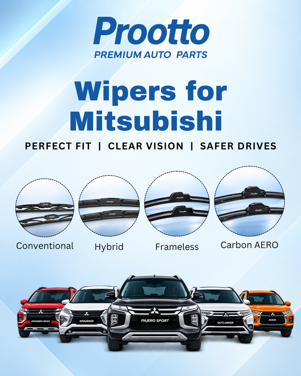 Mitsubishi Outlander Wiper Blades (2008–2013) – 24" + 21" Set of 2