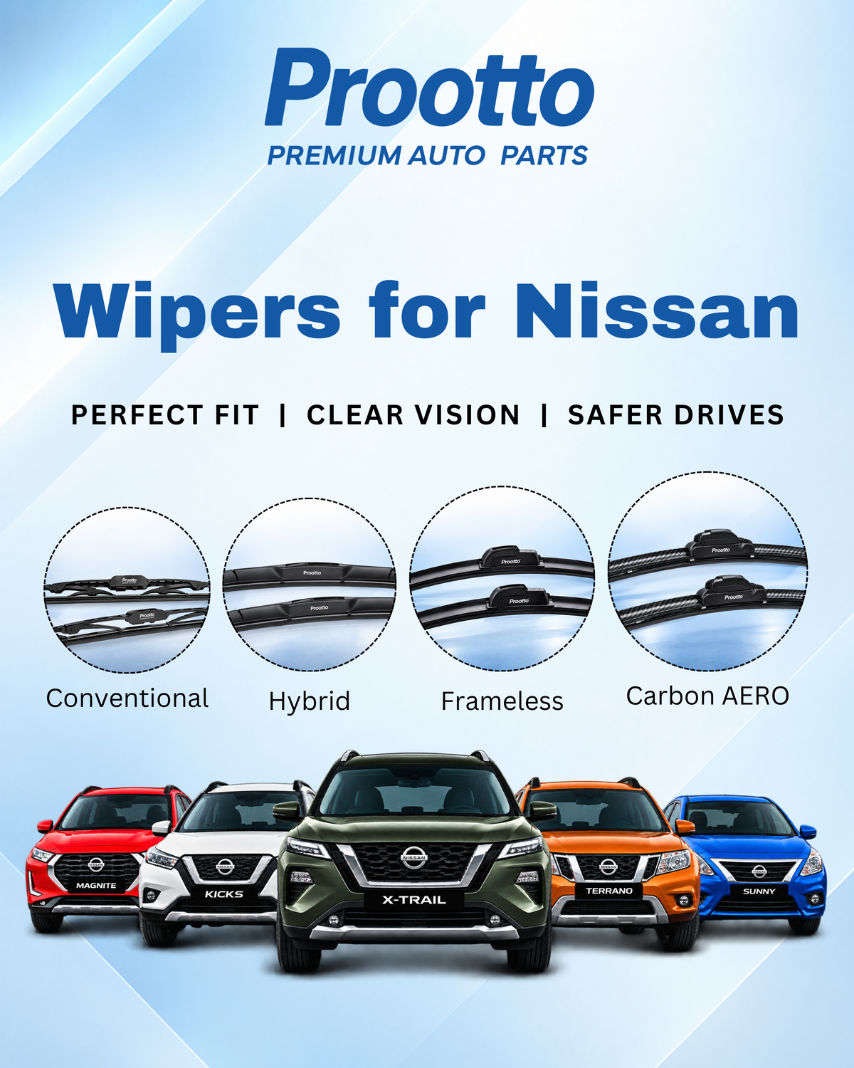 Nissan Evalia Wiper Blades (2012–2016) – 22" + 16" Set of 2