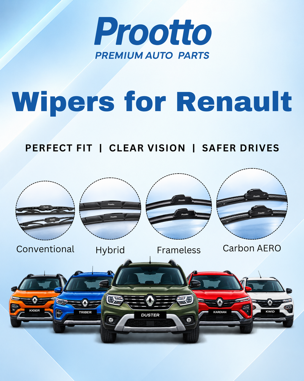 Renault Duster Wiper Blades (2012–2022) – 20" + 20" Set of 2