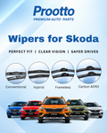 Škoda Yeti Wiper Blades (24"/19") – Vehicle-Specific Frameless Blades – Prootto Premium Range