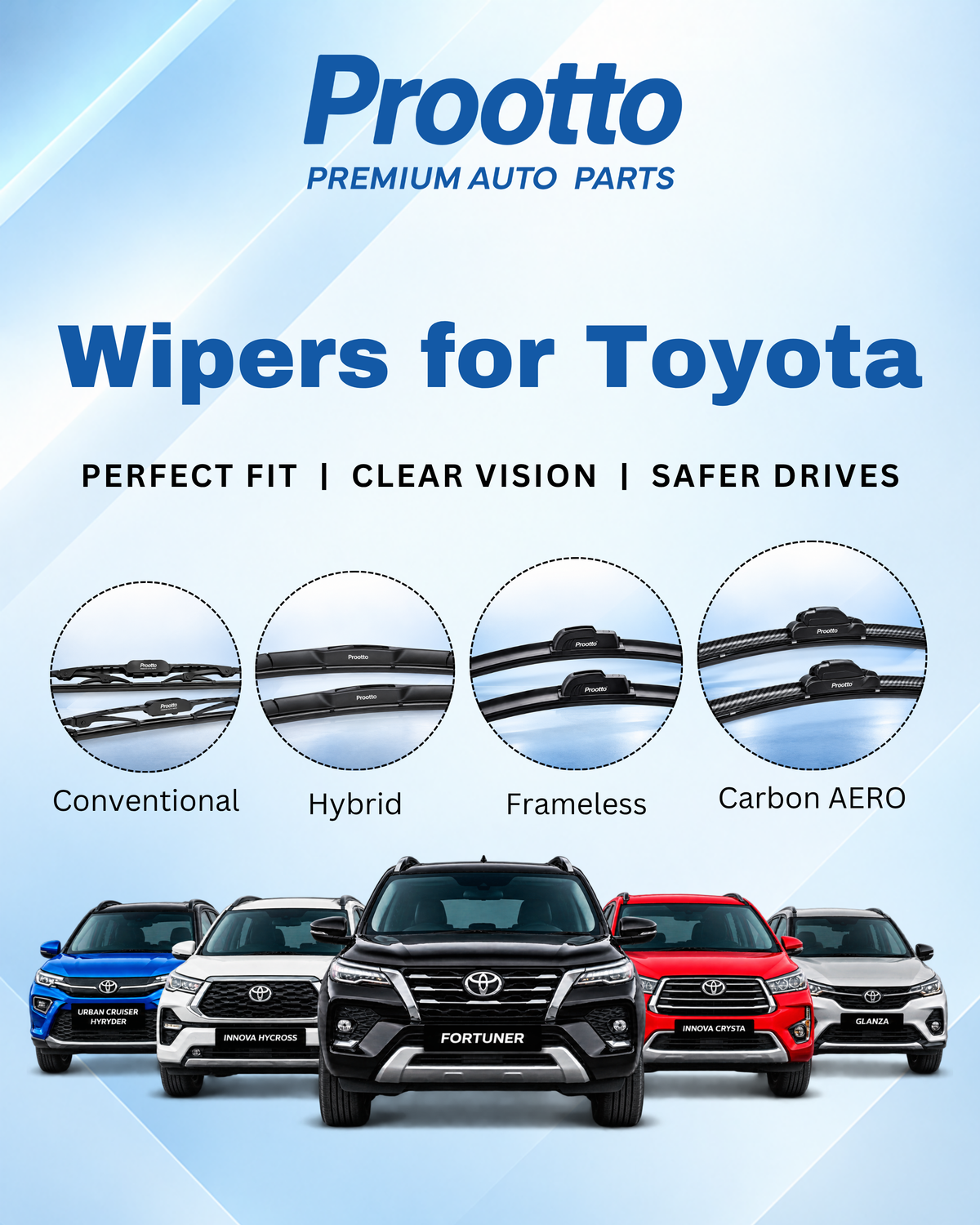 Toyota Corolla / Corolla Altis Wiper Blades (2003–2014) – 24" + 16" Set of 2